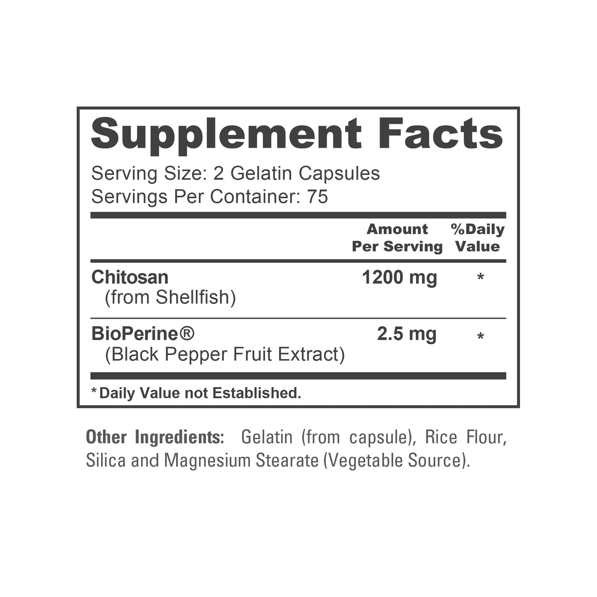 Chitosan 1200Mg, 150 Capsules - Non-Gmo, Soy Free, Dietary Supplement for Unisex Adult Health & Wellness